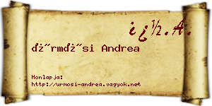 Ürmösi Andrea névjegykártya